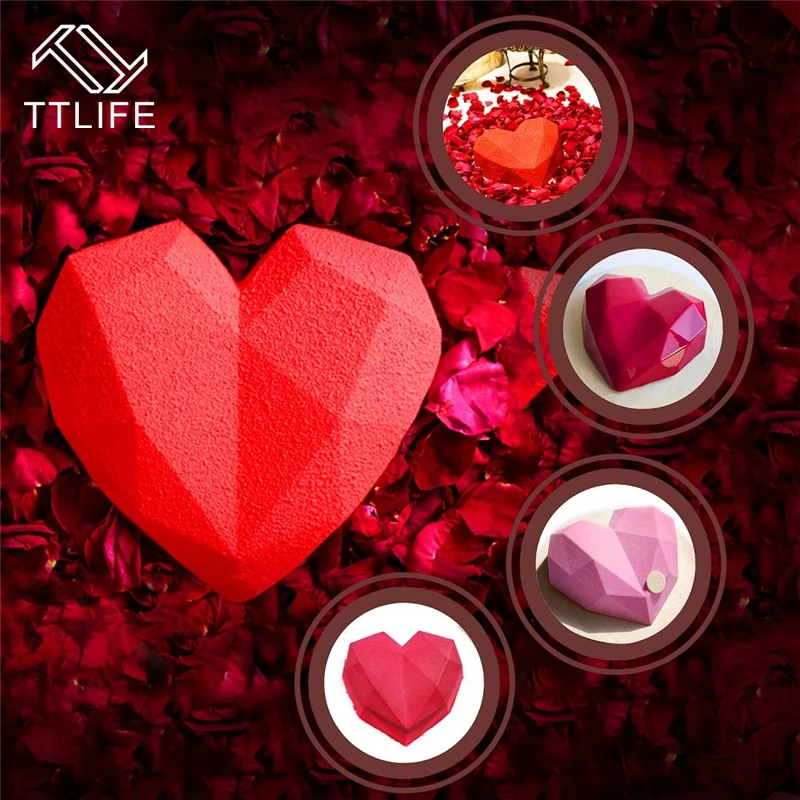 TTLIFE форма для торта 6 полости силиконовая форма для украшения торта инструменты Алмазное сердце форма для выпечки форма для мыла мусс Кондитерские инструменты