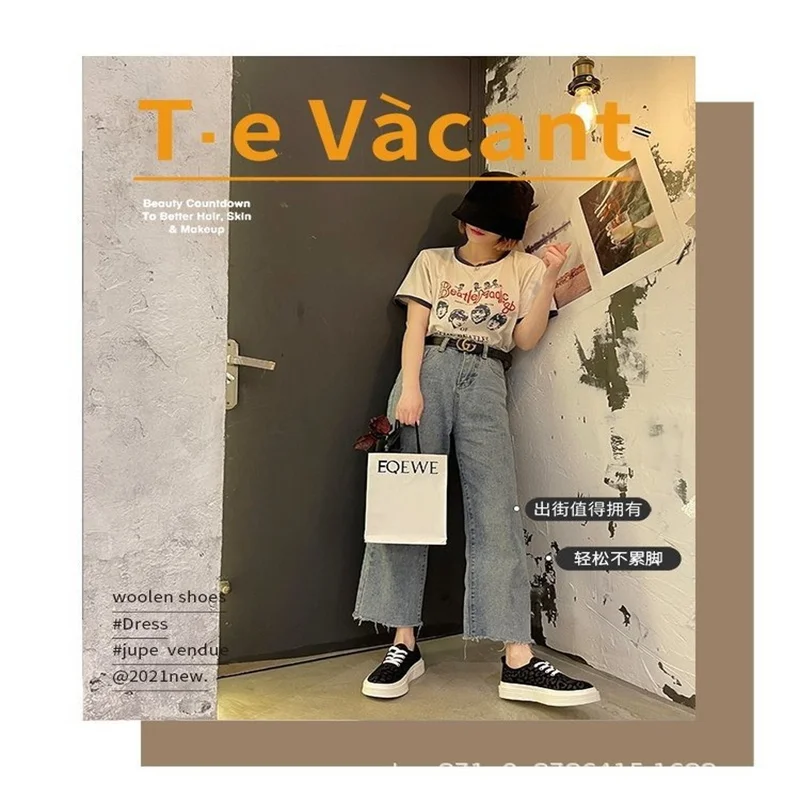 

Net Red Leopard Canvas Shoes Female 2021 Spring and Autumn New Ins Tide Korean Version of Super Fire All-match Casual Shoes