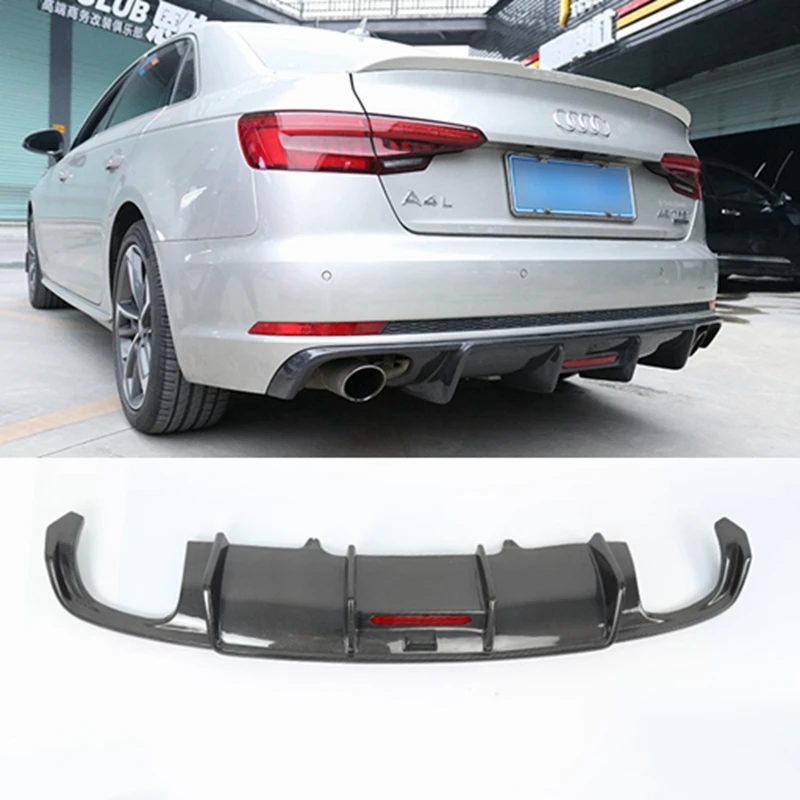 Для Audi A4 S4 B9 автомобильные гонки из углеродного волокна диффузор губа на задний