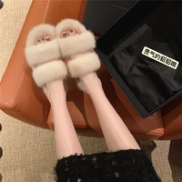 ladies slippers 100 high quality mink slippers real mink slippers casual flat shoes home shoes women outdoor slippers