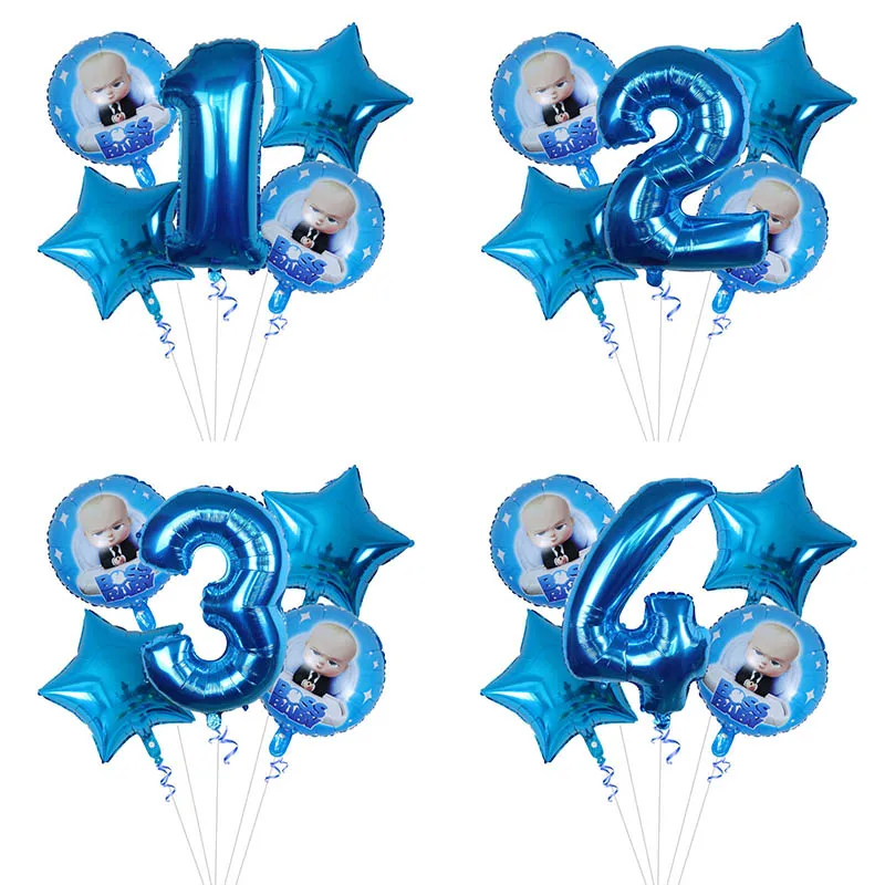 

5pcs 18inch Round Baby Boss Birthday Party Foil Balloons New Year Kids Gift Baby Shower Decorations Supplies Air Ball Globos