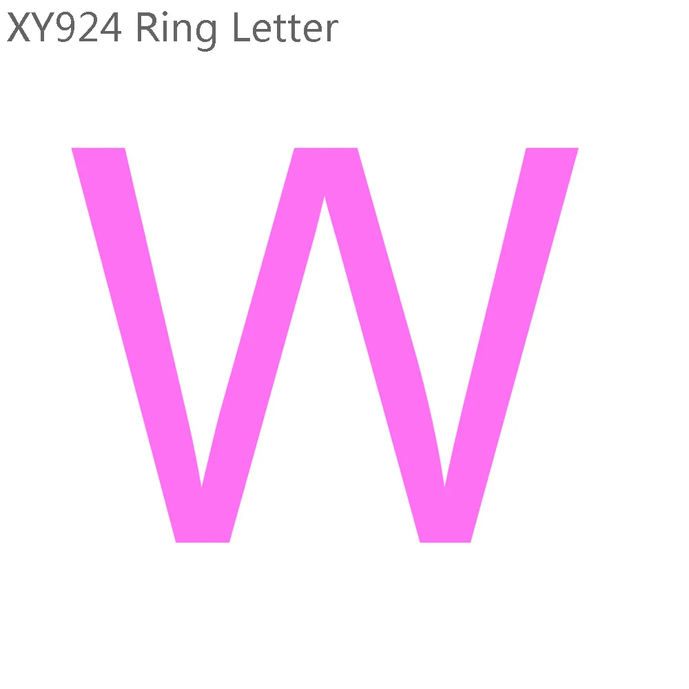 Letter W Trusta 925 Твердые ювелирные изделия из настоящего стерлингового серебра 26 букв A-Z коктейльное кольцо Размер 5 6 7 девочек Дети Рождественский подарок XY924 - Цвет основного камня: Letter W