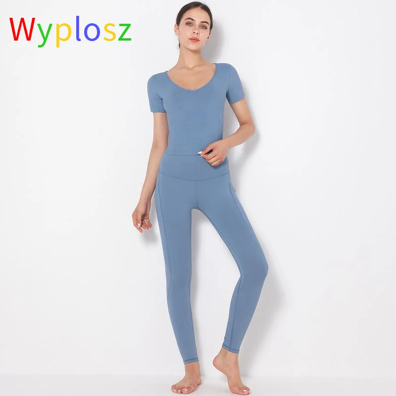 

Wyplosz Yoga Set Sportwear Gym Clothing High Elasticity Seamless Pants T-shirts Women's Sport Suit Fitness Suit Tracksuit 2 Pcs