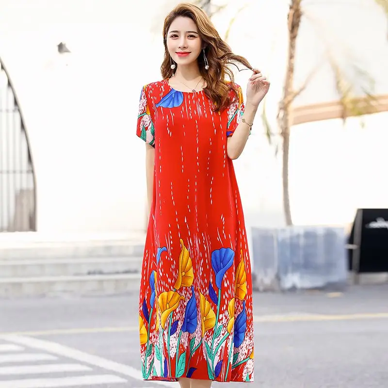 

Богемное хлопковое пляжное длинное платье для женщин, новинка 2022, летнее платье, женское модное свободное вечернее платье оверсайз 5XL eс при...