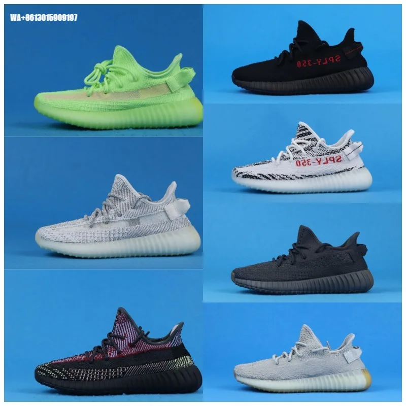

Goat Sneakers Top Quality Yeezzzy 350 V2 Men Women Running Shoes Tail light 3M Static Reflective Black white Zebra Sport shoes