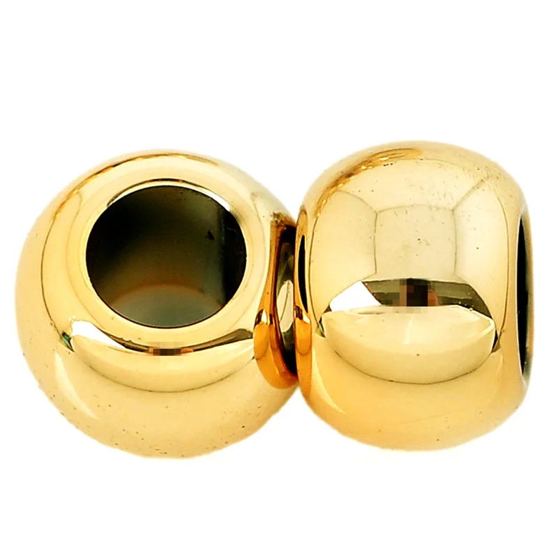 

300 шт DIY Подвески пластиковые цветные золотые бусины Круглые Ювелирные изделия 15x10 мм (5/8 "x 3/8")