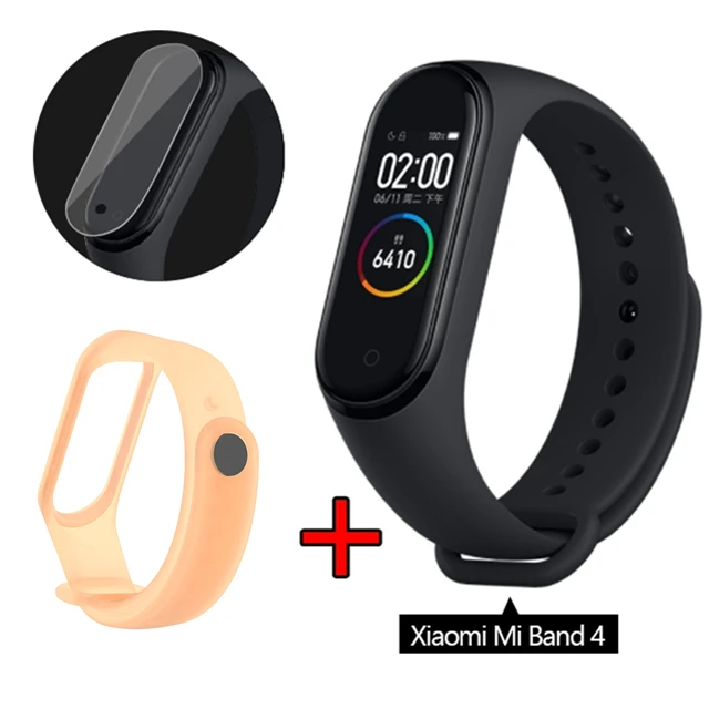 add T orange strap Xiaomi mi Band 4 Smart band 4 цветной экран Браслет Пульс фитнес музыка Bluetooth 50 м водонепроницаемый xiaomi браслет 4 mi Band - Цвет: add T orange strap