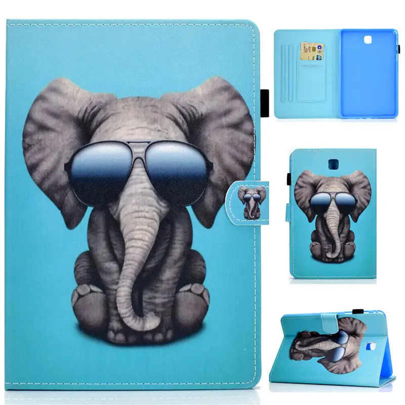 S037 SM-T355 чехол для Samsung Galaxy Tab A 8,0 SM-T350 T355 P350 Smart Cover Funda модный мультяшный Кот планшет PU кожаный чехол-подставка - Цвет: S037