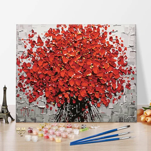 DIY картина маслом по номерам цветы картины холст живопись для гостиной стены