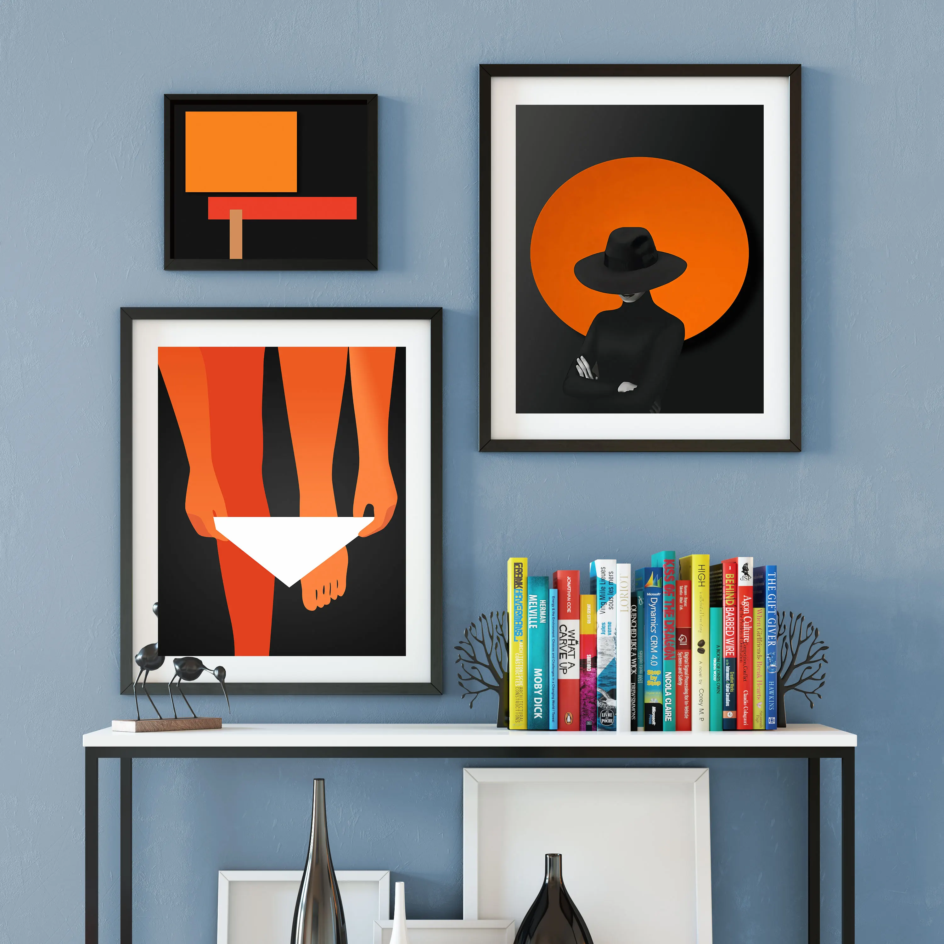 Изготовленный на заказ Цвет черный оранжевый основание постер индивидуальный