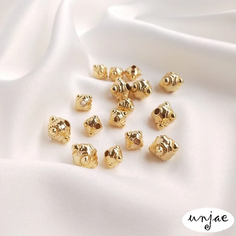 

Color-preserving 14K Gold Dragonfly Eye Beads Four-corner Loose Beads diy Jewelry Accessories Material