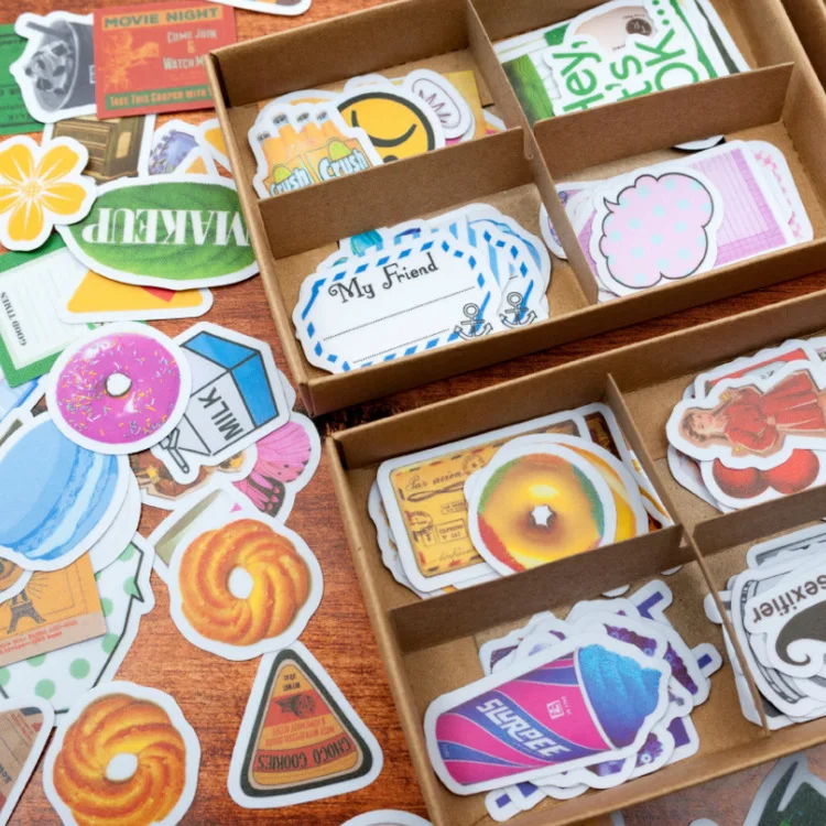 

Креативные канцелярские принадлежности, новинка, серия ящиков для девочек, наклейки с мультяшными персонажами, наклейки «сделай сам»