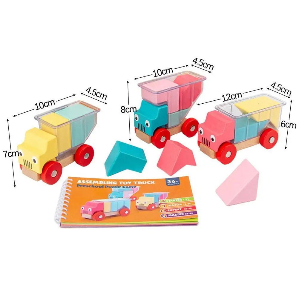 

Assembling Wooden Truck Building Blocks Toy Montessori Children Logical Thinking Training Truck Loading Game Parent Child Toy