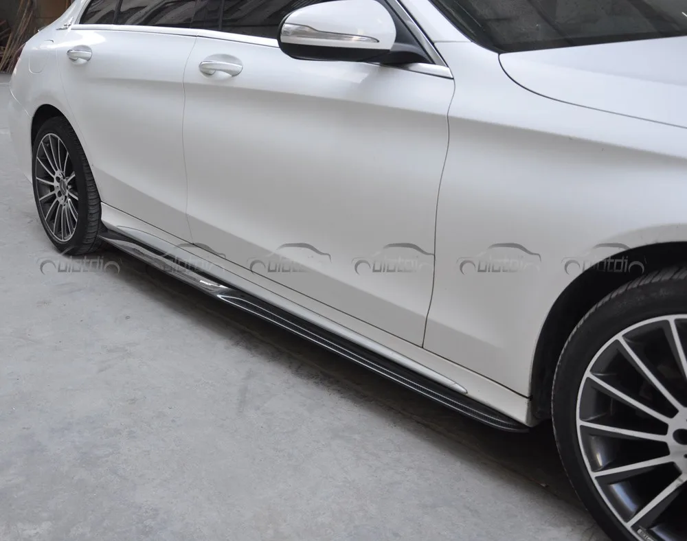 Боковые юбки из углеродного волокна для Mercedes Benz W205 4 двери только C200 C250 C63|Обвесы| |