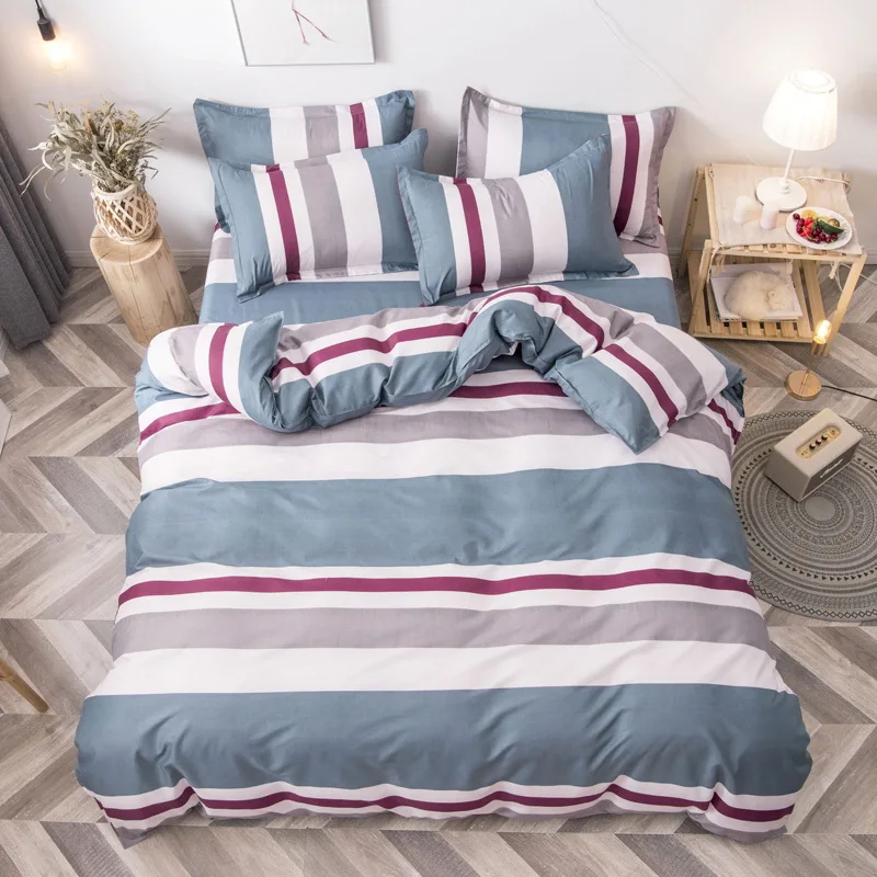 

High Quality Black star Bed Linen 3/4pcs Bedding Set duvet Cover Flat bed sheet pillowcase soft Twin Single full queen king