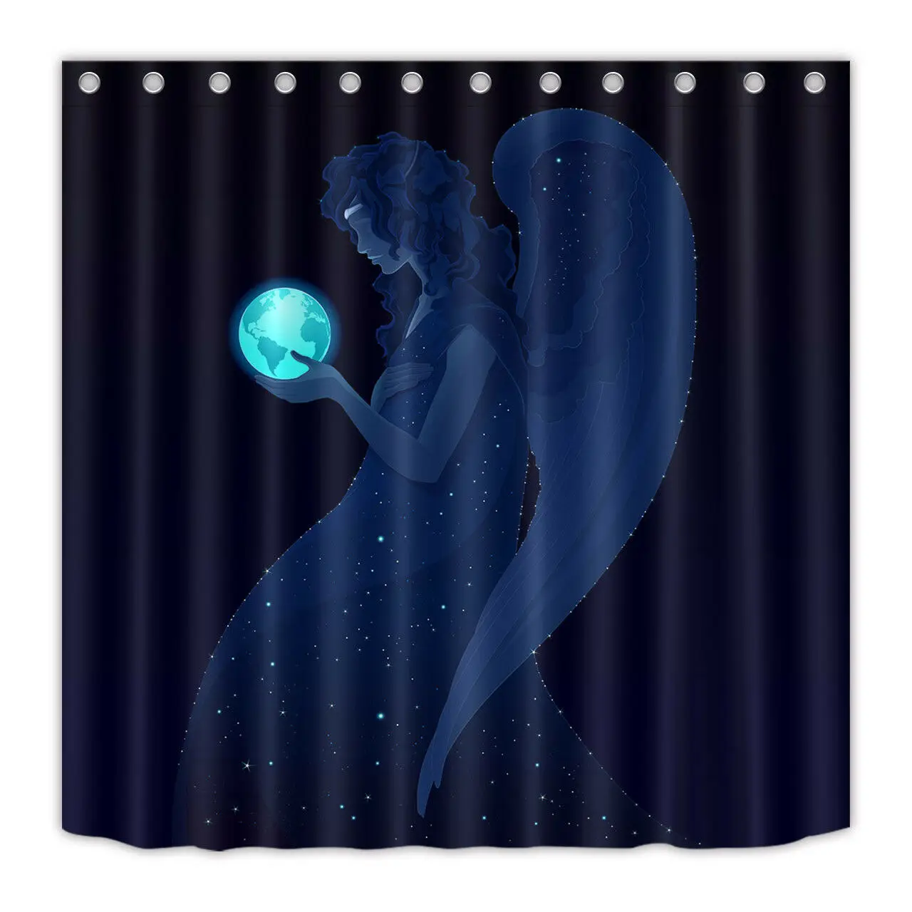 100% полиэстер ткань абстрактный Ангел Держит занавес для душа земли|Шторы душа| |