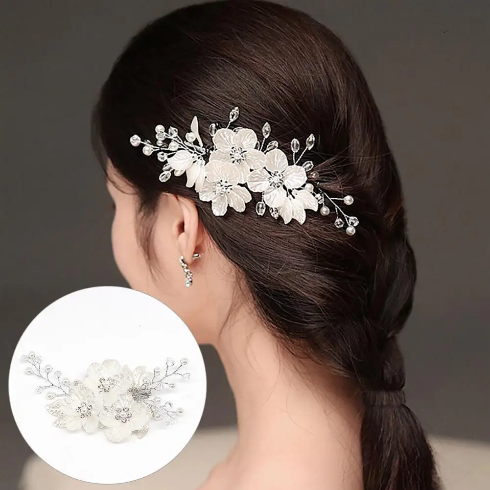 

Hair Jewelry Gorgeous Sweet Braided Women Barrette Imitation Pearl Lady Hairpin Eye-catching for Wedding