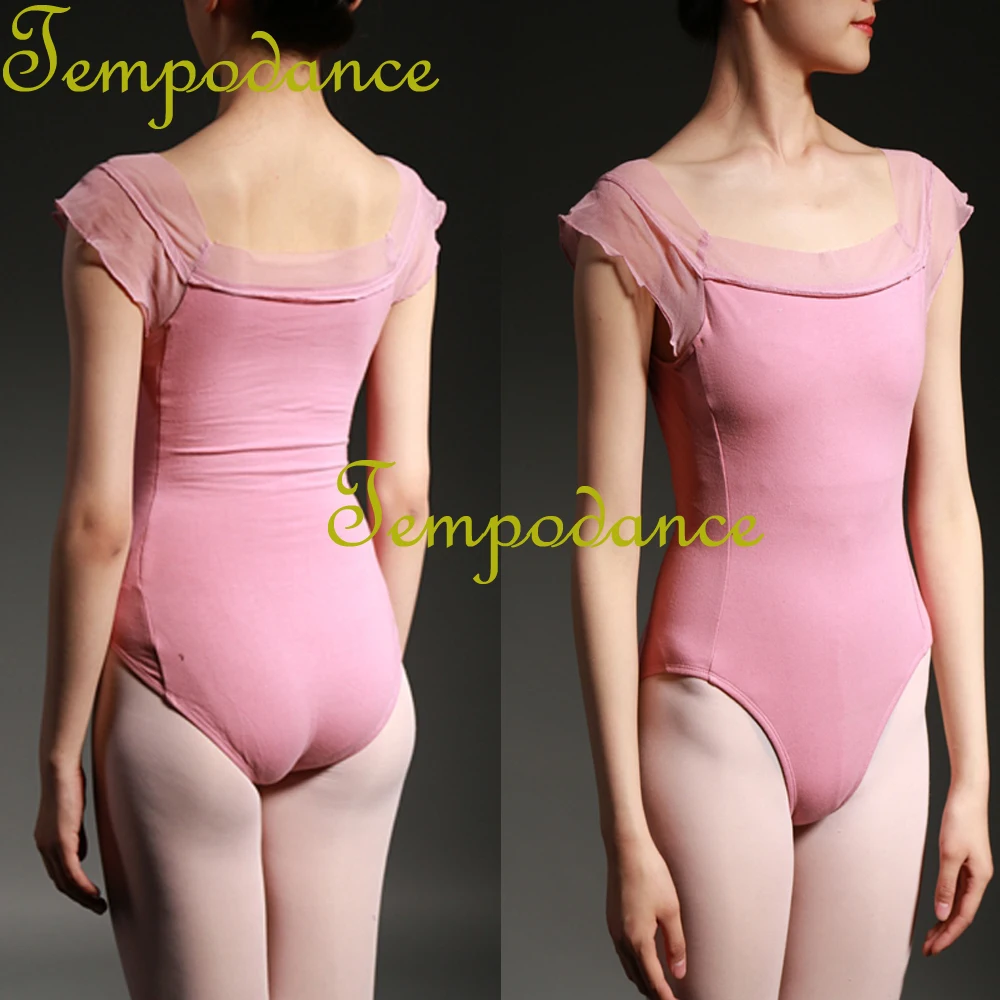 Женский балетный комбинезон гимнастический купальник черного/синего цвета для