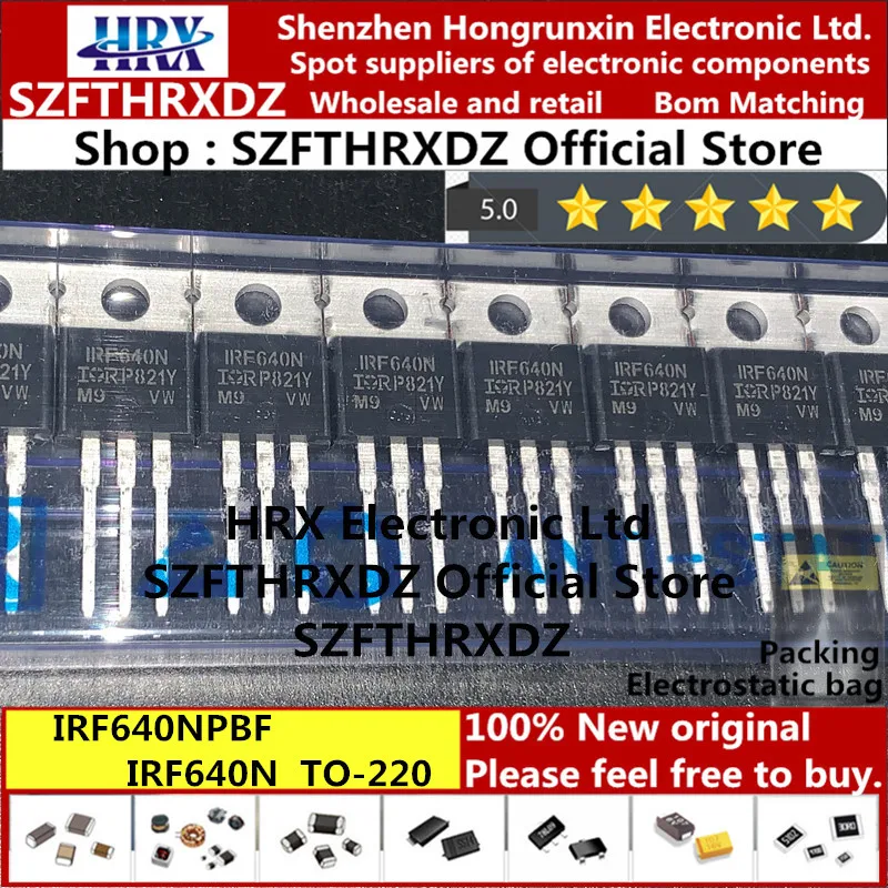 100% Новый оригинальный IRF640NPBF TO220 IRF640N TO 220 MOSFET 200V 18A 150mOhm 50 шт./трубка (10 шт.)|Индукторы|