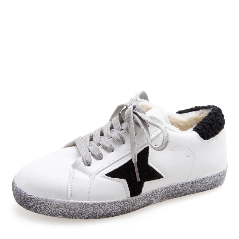 Небольшие женские грязные туфли зима 2019 новые вельветовые из овечьей шерсти со