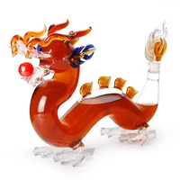hellodream luxury home bar glass lead free chinese dragon shaped whiskey decanter for liquor scotch bourbon 1000ml