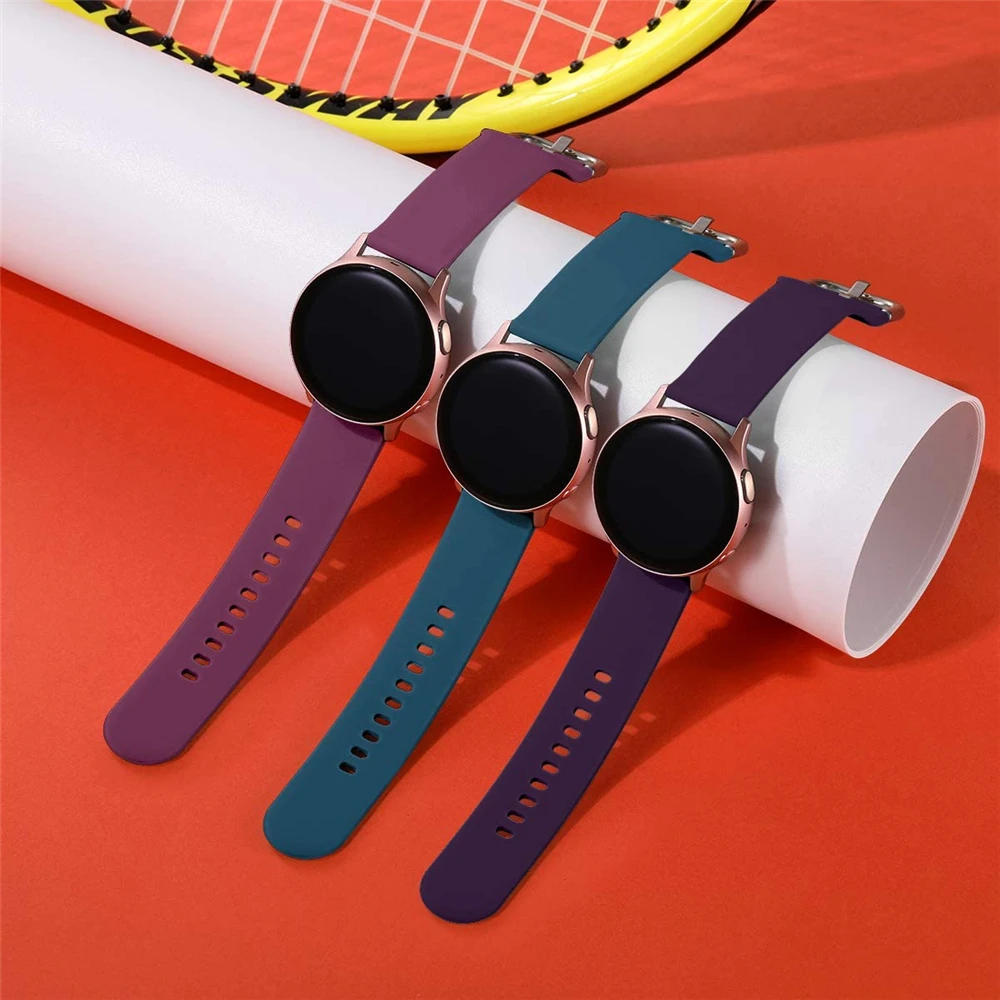 Ремешок силиконовый для samsung galaxy watch 3 45 мм 41 active 2 спортивный браслет amazfit bip gts gtr