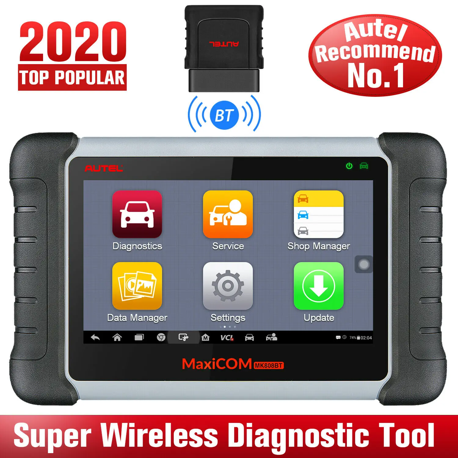 Autel MaxiCOM MK808BT OBD2 сканер автомобильный диагностический инструмент функции