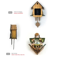 wooden cuckoo wall clock bird time bell swing alarm watch home art decor