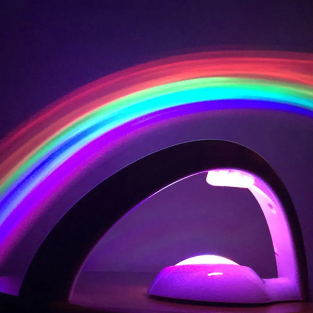 

2nd Generation 3D Romantic Rainbow Projector Color LED Night Light Atmosphere Lamp for Baby Bedroom Home Decor DropShipping