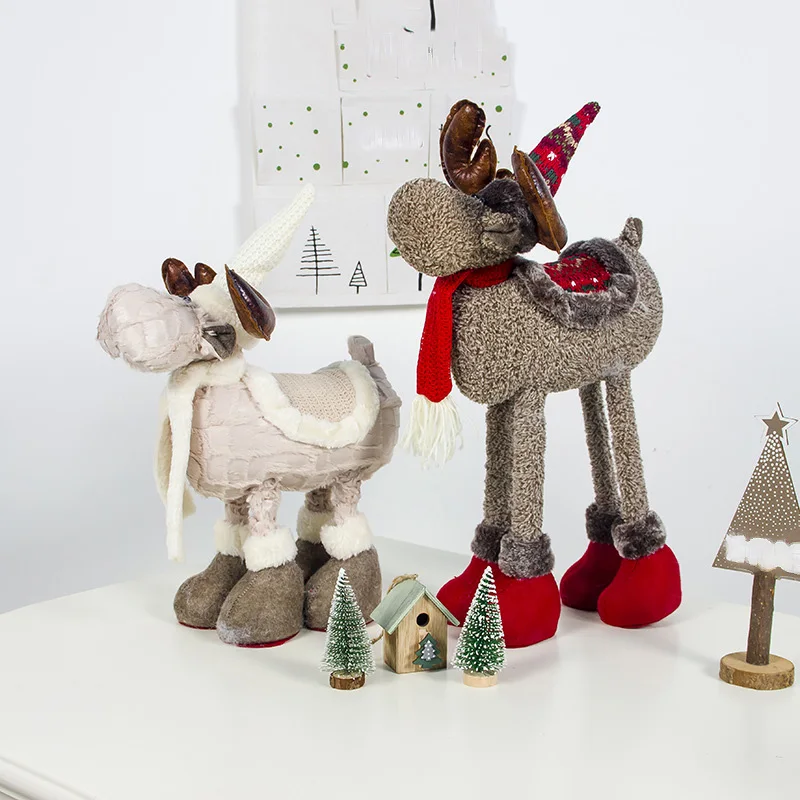 

Mini Deer Figure Christmas Doll Toys Xmas Reindeer Home Party Decoration Gift
