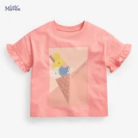 little maven children 2022 summer new baby girl clothes tee tops brand ice cream cotton soft cute t shirt for kids 2 7 years