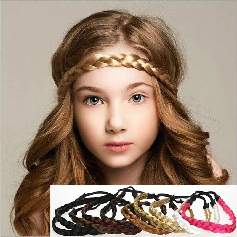 

Детская парик Плетеный эластичные повязки для девочек волос Эластичная головная повязка лента для волос аксессуары для маленьких девочек ...