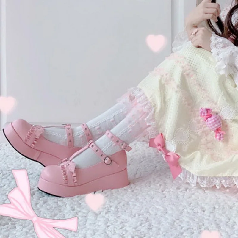 

brand fashion female lolita cute women's pumps platform wedges high heels pumps sweet gothic cosplay shoes woman