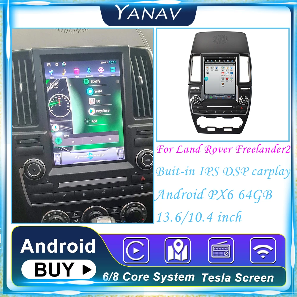 

Автомобильный радиоприемник 2 Din Android Carplay, стереоприемник для Land Rover Freelander 2 2006-2015, автомобильный мультимедийный Головной блок с GPS-навигацией