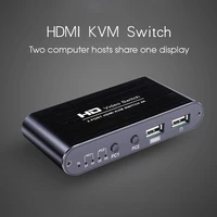 2 port hdmi compatible kvm switch 4kx2k ultra hd switcher for dual display screen keyboard mouse free interface switching