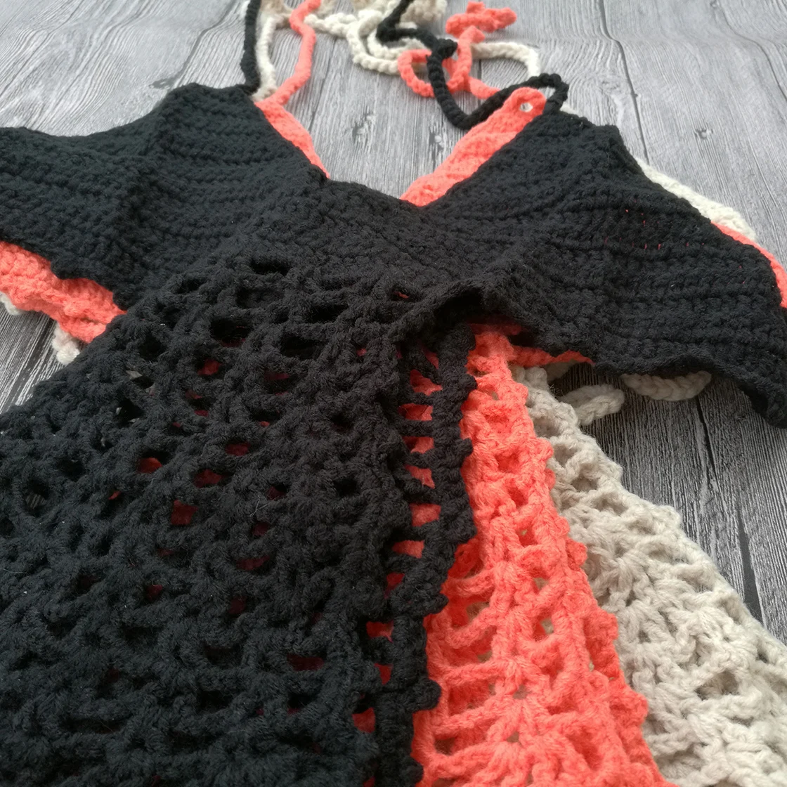 Вязаное платье для женщин сексуальное секретное красное ажурное с открытой