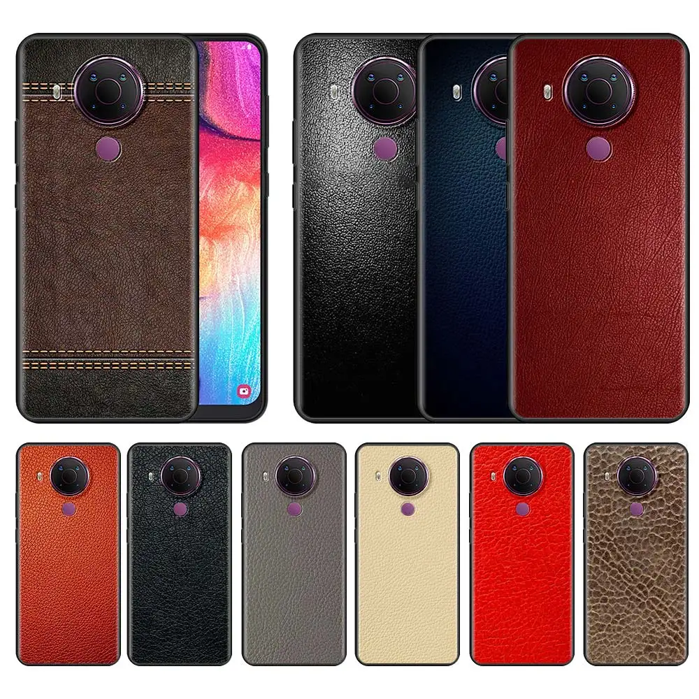 Leather Pattern Case for Nokia 7.2 3.4 5.4 5.3 2.3 2.4 2.2 8.3 G10 G20 X10 Protective Shell Black Ultrathin Soft Phone Cover | Мобильные
