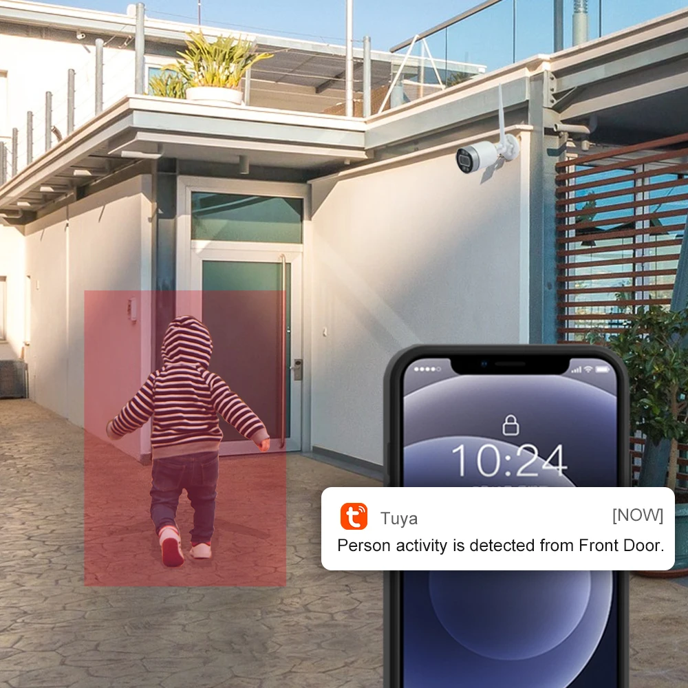 Tuya Смарт 3MP Wifi ip-камера наблюдения полный Цвет ночного видения умный дом
