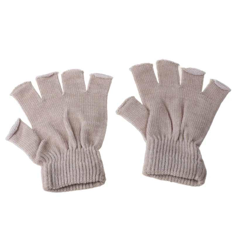 

1 Pair Knitted Stretch Half Finger Elastic Fingerless Gloves Winter Soft Warm