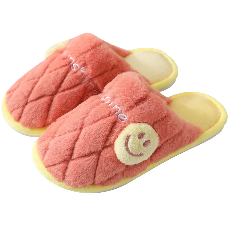 

Женские меховые шлепанцы Smile, зимние пушистые сланцы, домашняя обувь, плоская подошва, Короткие Плюшевые тапочки для дома