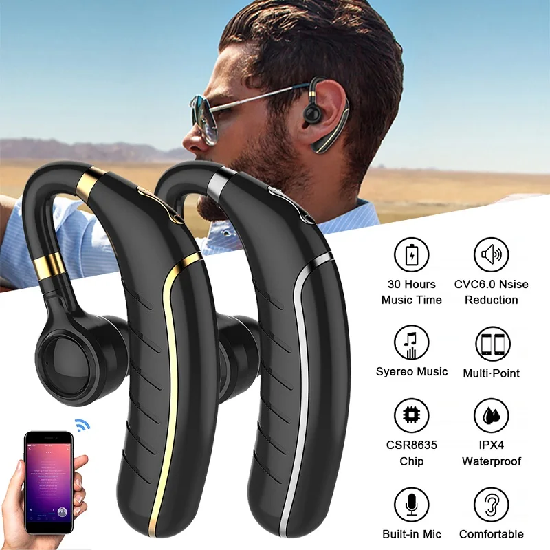 

Hands-free Wireless Bluetooth Earphone Bluetooth Headset Headphones Earbud with Microphone Earphone Case for IPhone Xiaomi