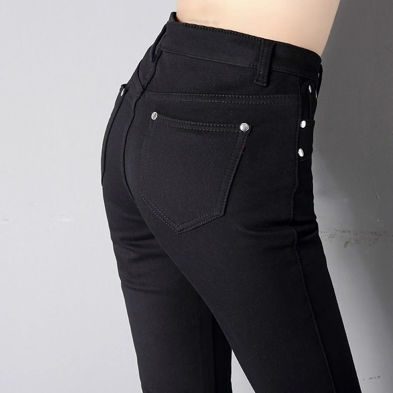 

Flared Skinny Jeans Woman High Waist White Black Pants For Women Clothing Jean Pants Female Denim Trousers