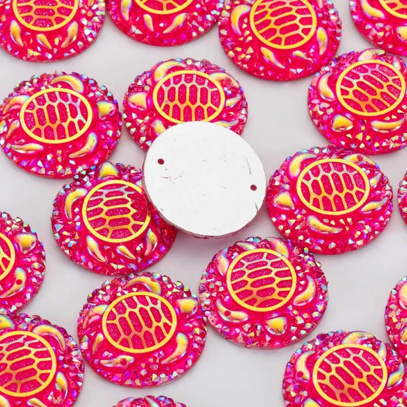 Круглые серьги Taidian в виде морской черепахи из смолы Стразы 25 мм с плоской