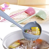 deouny wheat straw soup drain 2 in 1 scoop long handled hot pot porridge strainer scoop multifunctional kitchen accessories