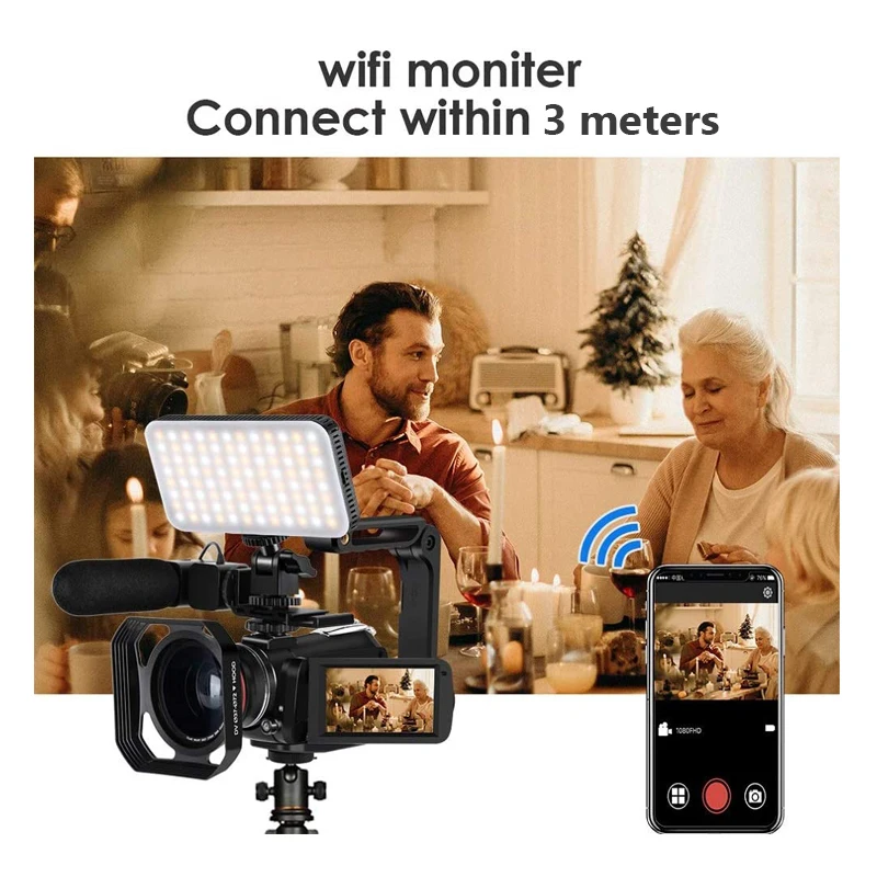 Цифровая видеокамера 4K Ordro AC3 ИК ночного видения Filmadora Professional Full HD YouTube Vlog Camera s для
