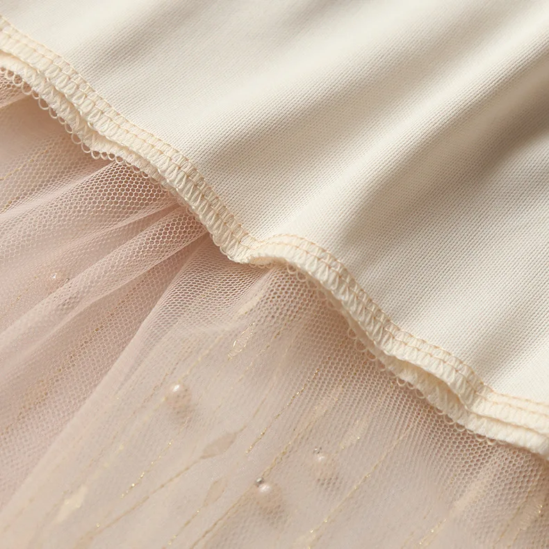 2020 новая весенне летняя одежда для женщин газовая юбка с двойными бусинами милая