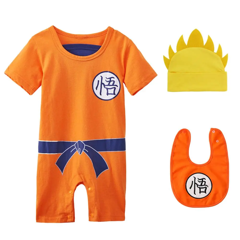 100% Cotton Newborn Baby Boy Clothes Romper Infant Boys Carnival Jumpsuit Outfits Funny Cosplay Playsuit Set with Hat Baby Bibs