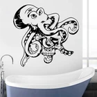 Виниловая наклейка Осьминог, стикеры в морском стиле для ванной комнаты, украшение для душевой комнаты, водонепроницаемая съемная