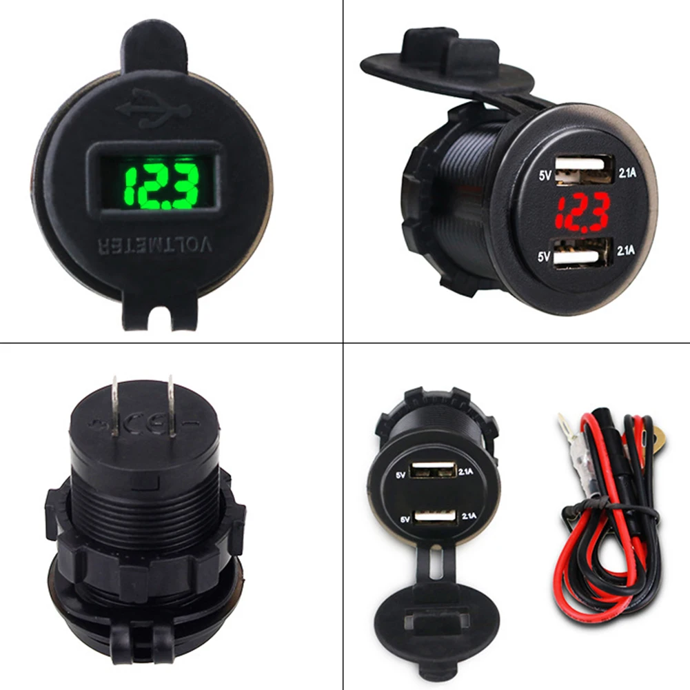 2 1 А двойной USB порт светодиодный адаптер напряжения для мотоцикла и