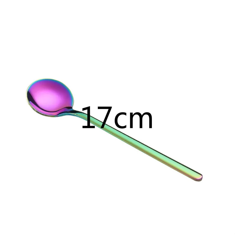 17cm Нержавеющая сталь для размешивания кофе ложка, чайная ложка из розового золота столовые приборы медовая чайная ложка десертная ложка c длинной ручкой Западная Посуда - Цвет: 17cm